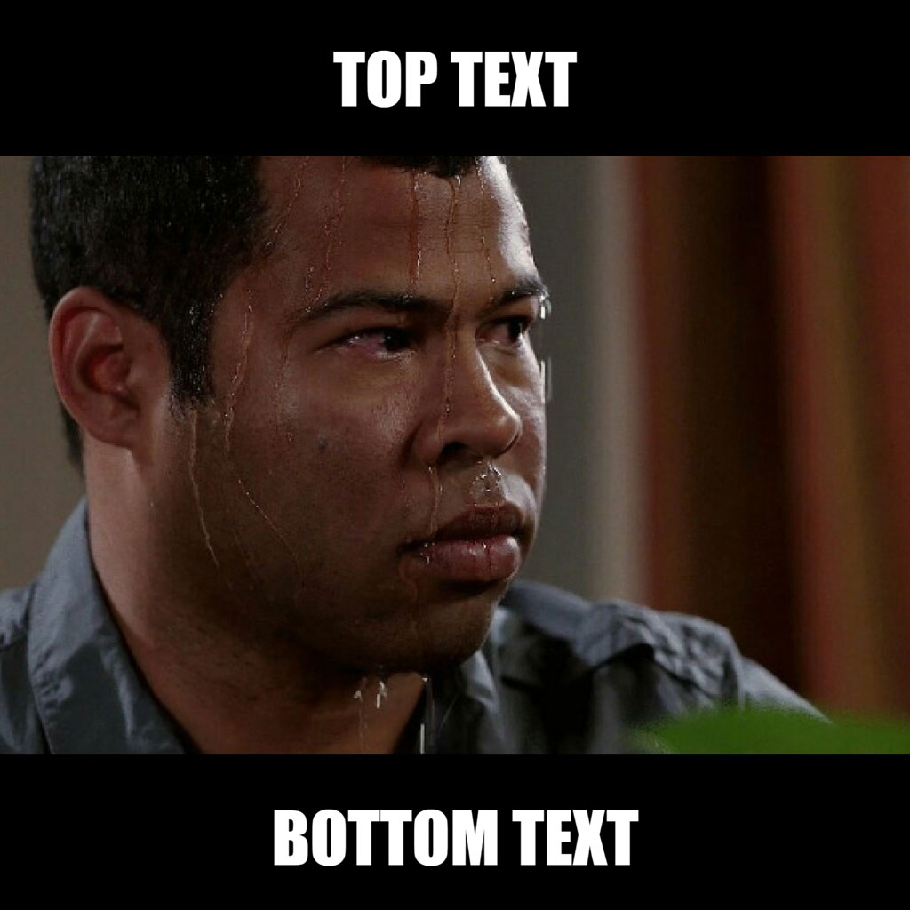Man crying with 'TOP TEXT' and 'BOTTOM TEXT' placeholders