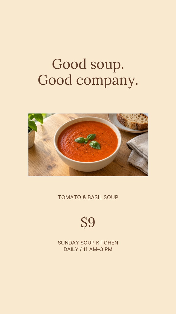 Preview for Sunday Soup Kitchen Story Opener Template