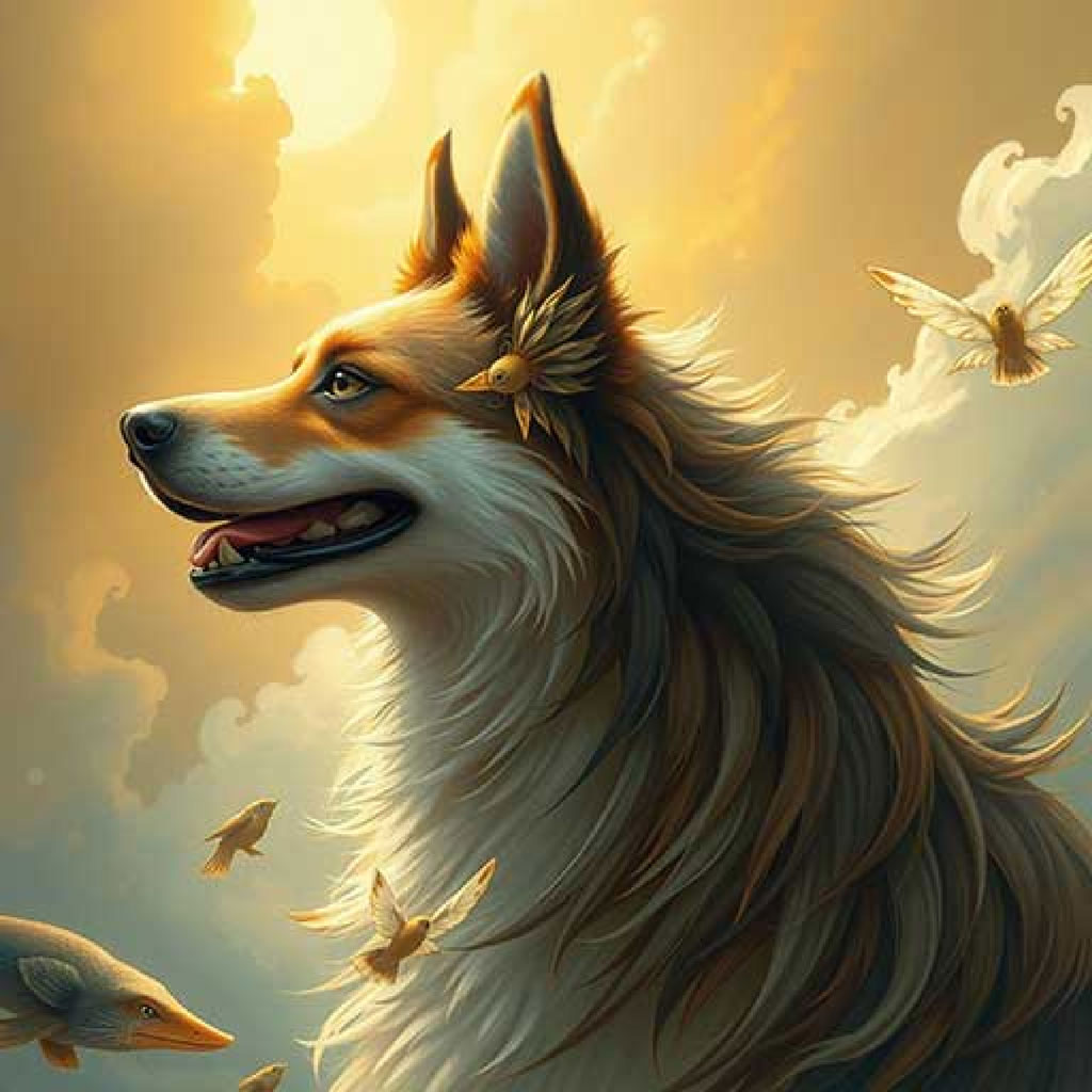 Close-up portrait of a fantasy elf with blue eyes and flowers in her hair