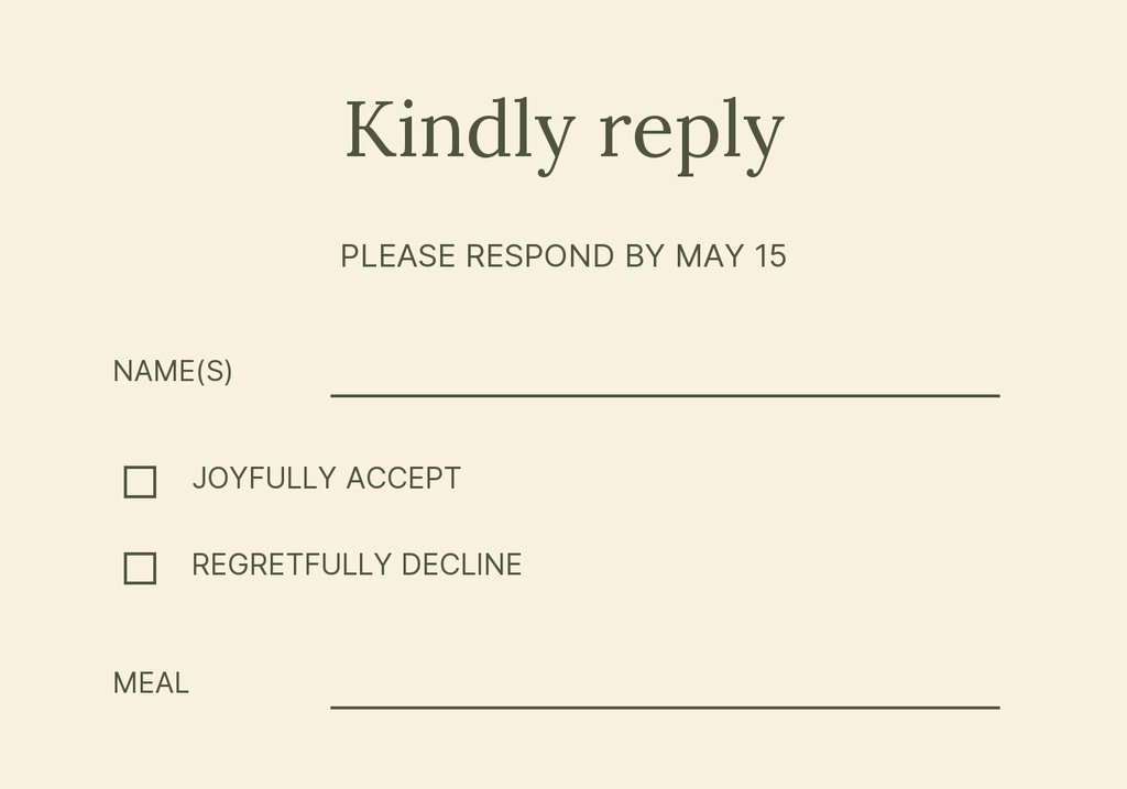 Preview for Olive Grove Promise Rsvp Card Template