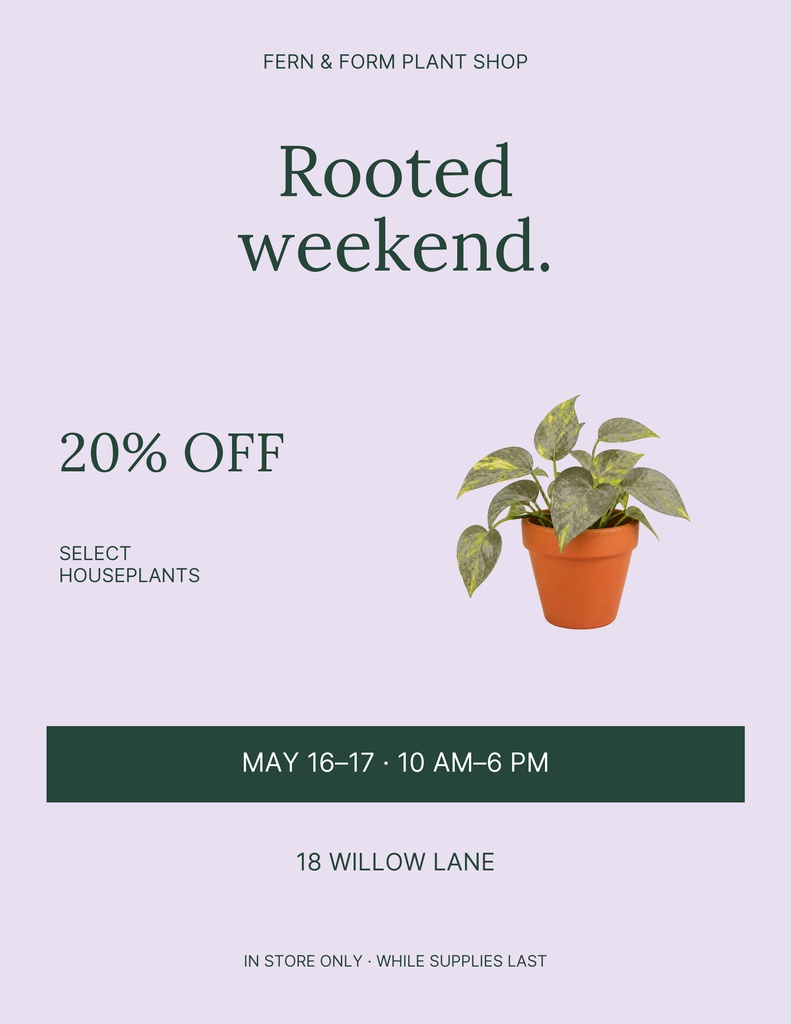 Preview for Rooted Weekend Letter Flyer Template