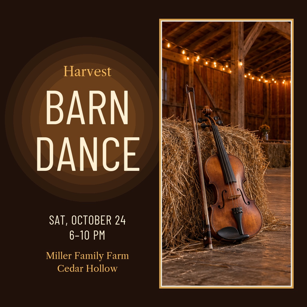 Preview for Harvest Barn Dance Square Post Template