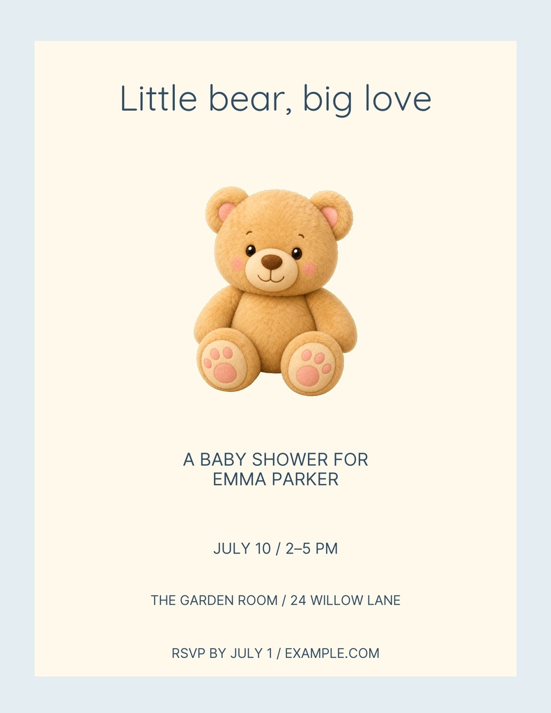 Preview for Little Bear, Big Love Letter Flyer Template