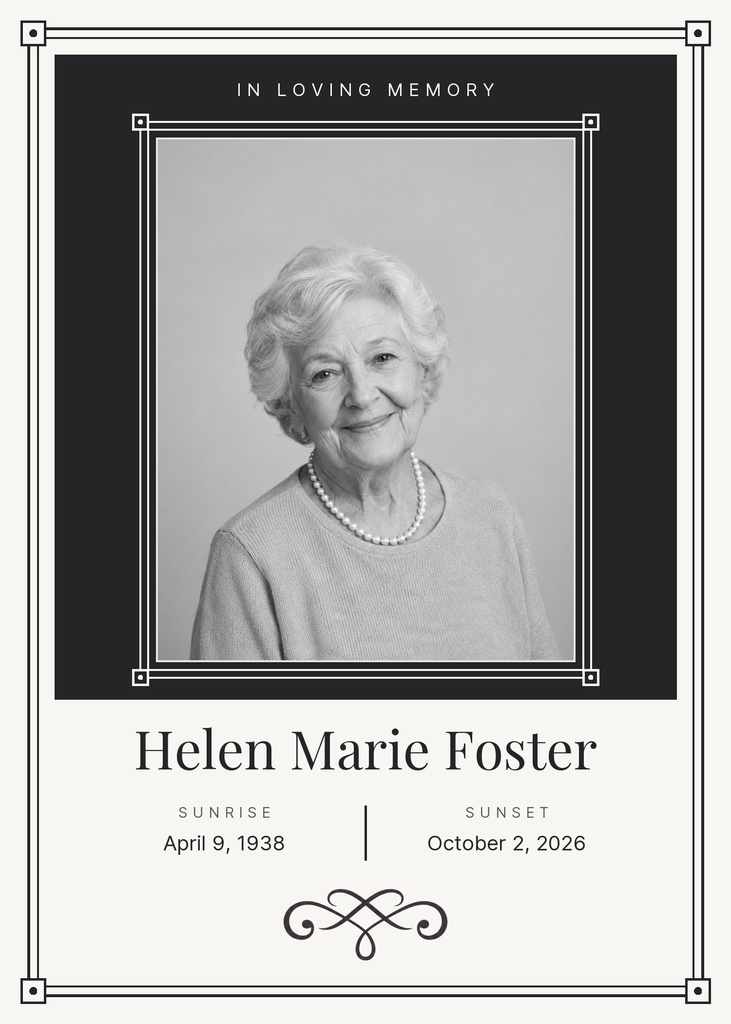 Preview for A Life Well Lived Remembrance Card Template