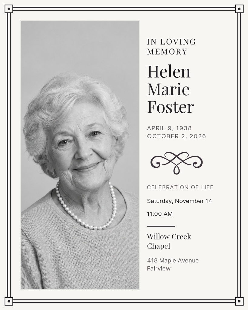 Preview for A Life Well Lived Portrait Post Template