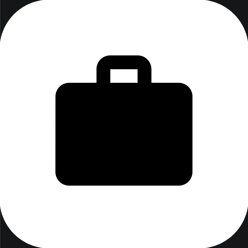 Black briefcase icon
