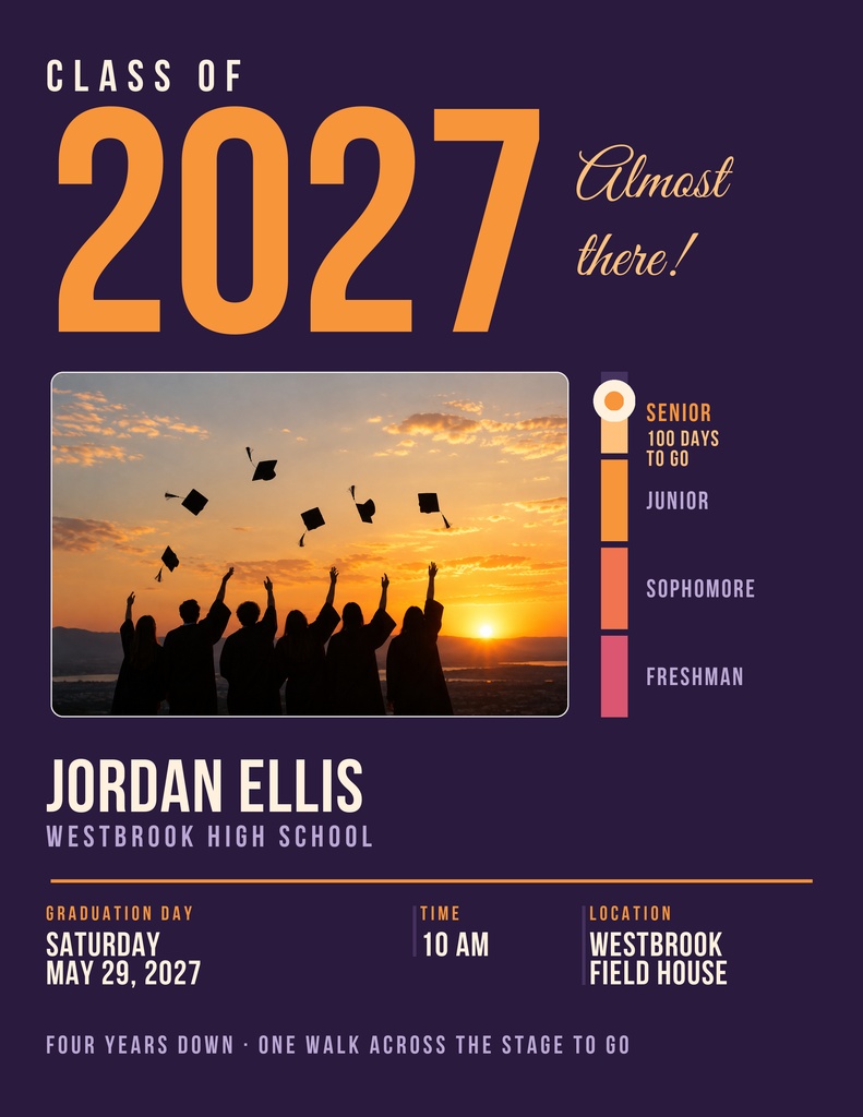 Preview for Class Of 2027, Almost There Letter Flyer Template
