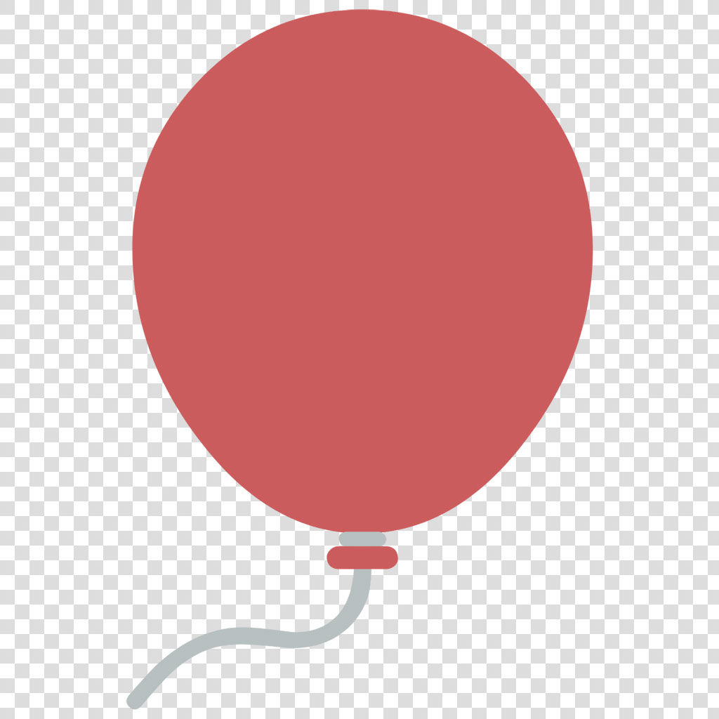A red balloon with a grey string
