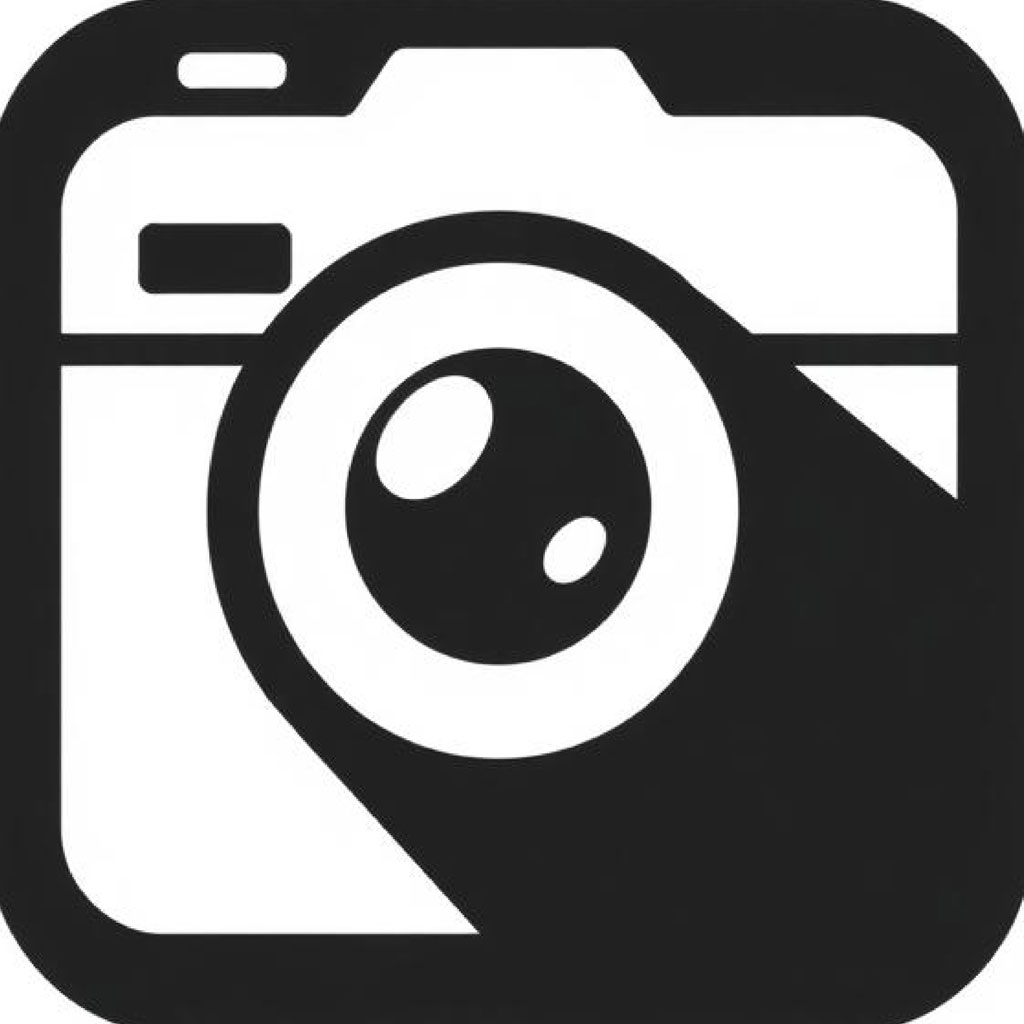 Black and white camera icon