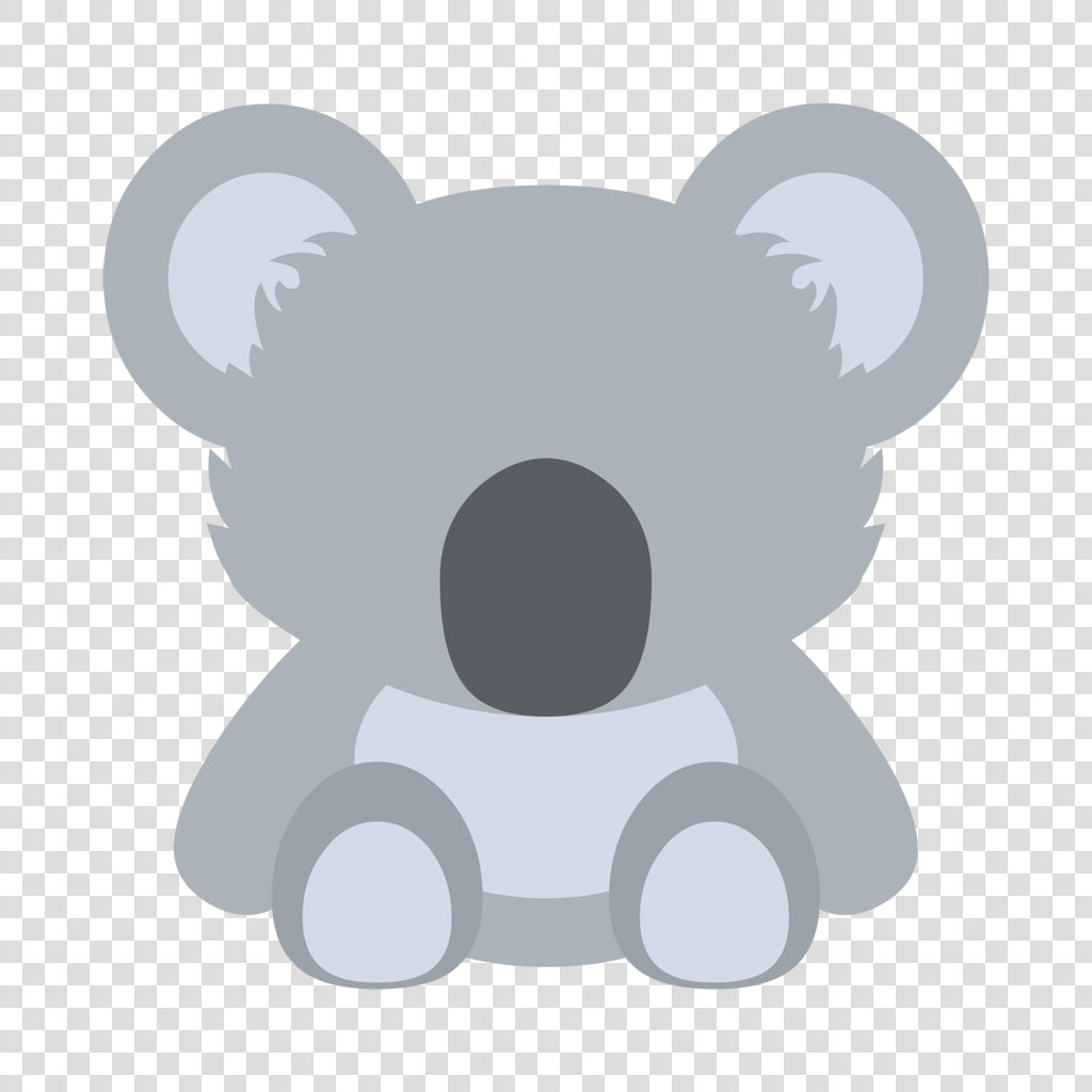Gray koala illustration on white background