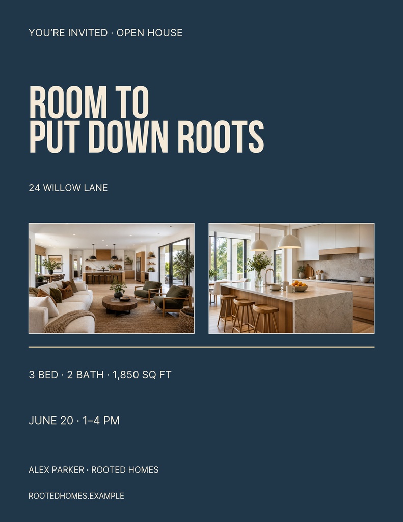 Preview for Room To Put Down Roots Letter Flyer Template