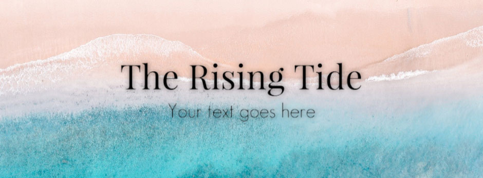 A serene ocean landscape with a rising tide