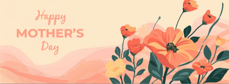 Happy Mother's Day illustration with flowers