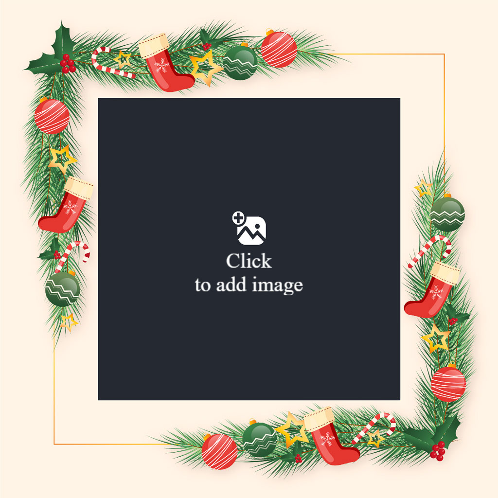 Family of three in Santa hats smiling together