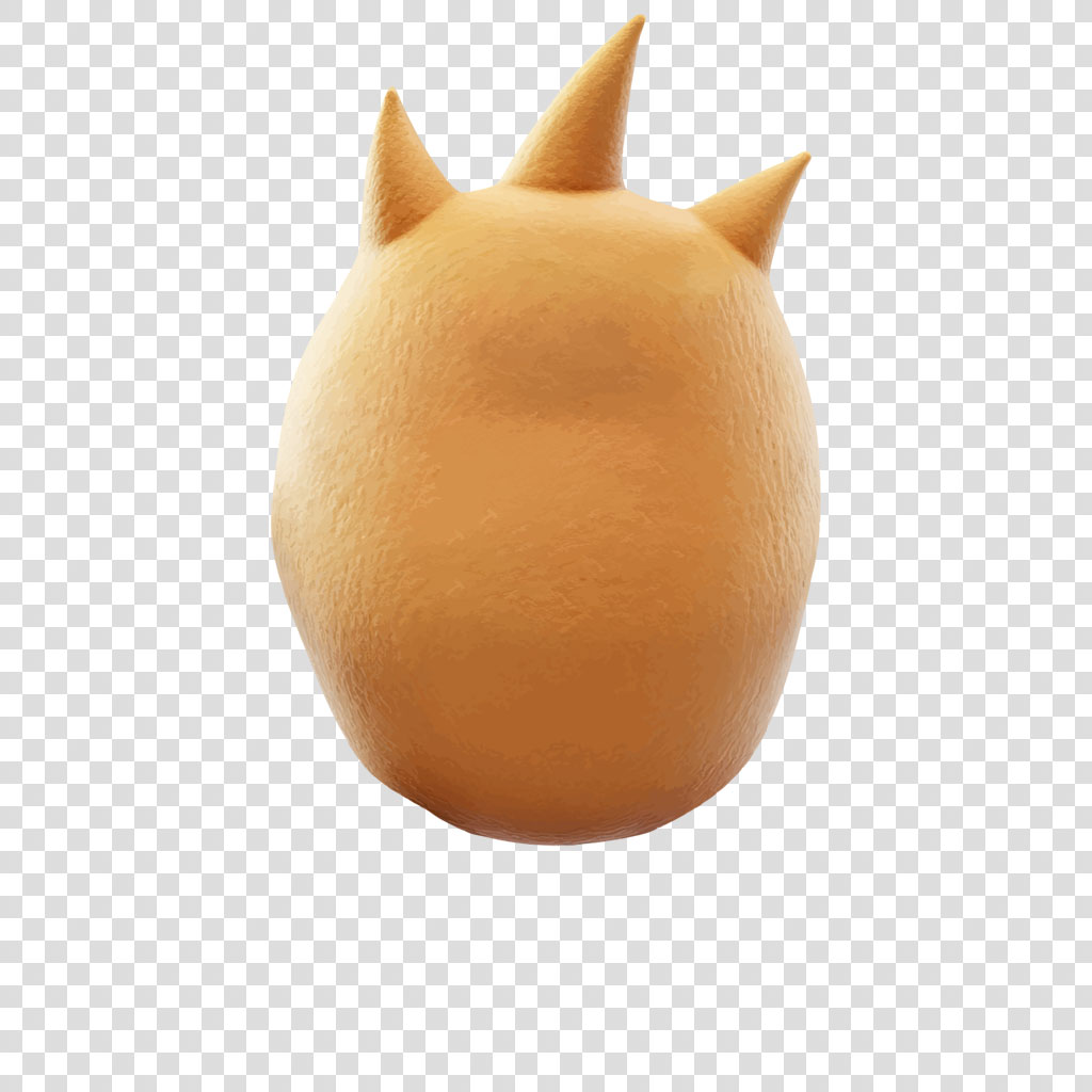 A 3D model of an orange with spikes