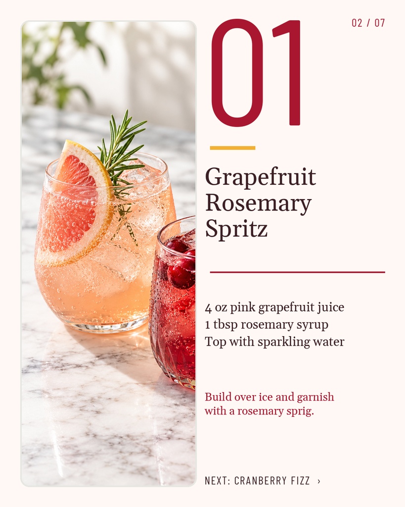 Preview for Five Mocktails For Dry January Carousel Detail Template