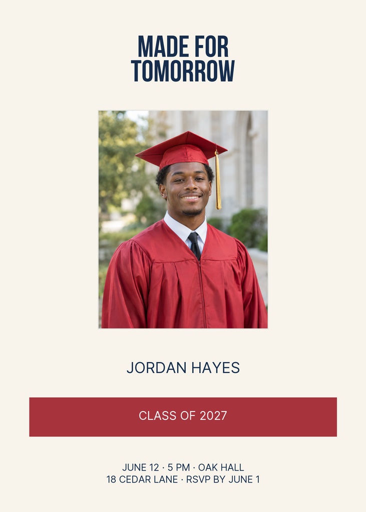 Preview for Made For Tomorrow 5 × 7 Invitation Template