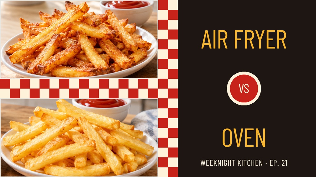 Preview for Air Fryer Vs Oven Fries Video Series Title Card Template