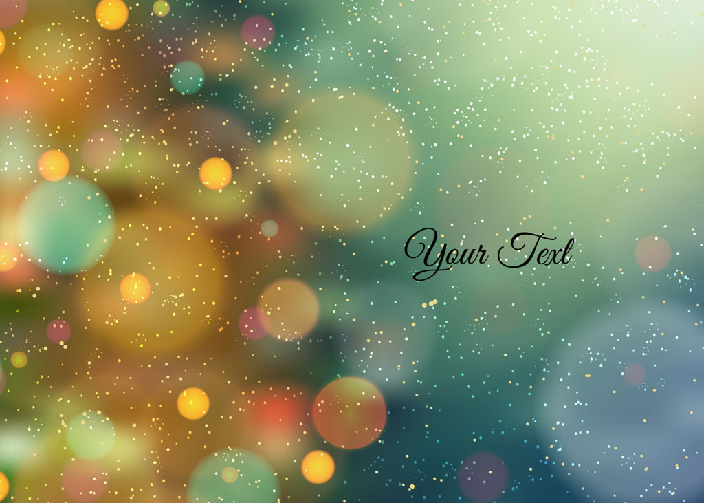 A colorful bokeh background with 'Your Text' overlay