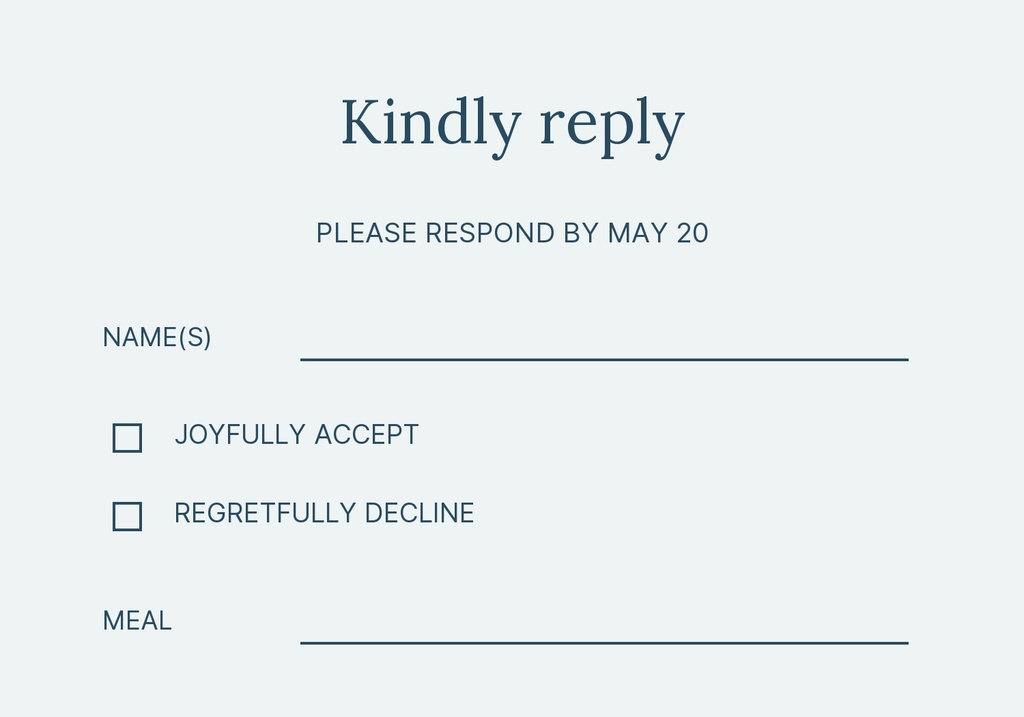 Preview for A Promise By The Lake Rsvp Card Template