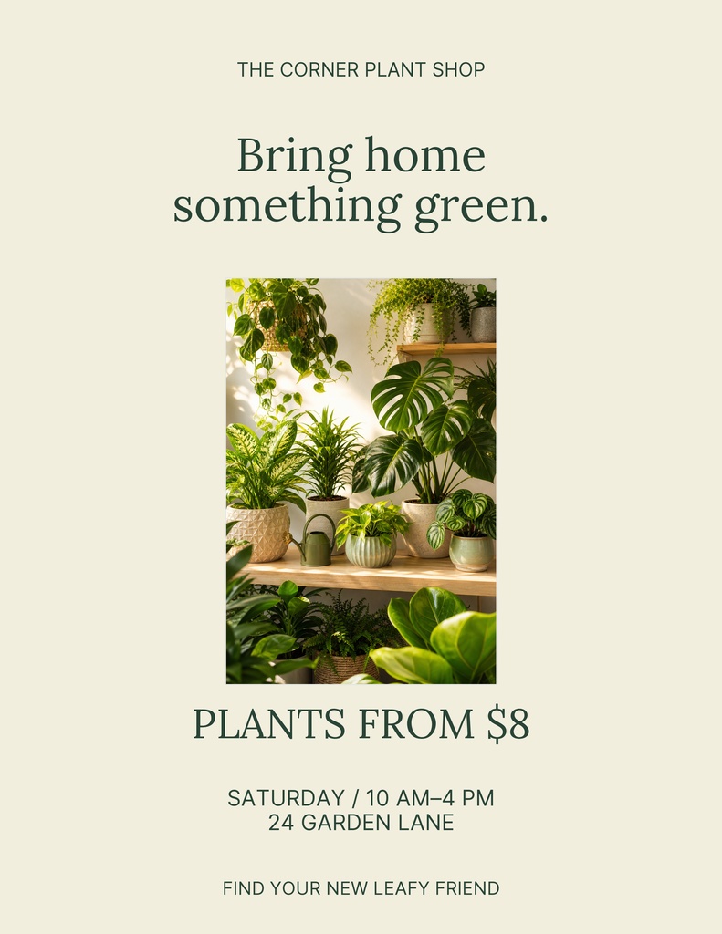 Postman Letter Features The Corner Plant Shop Letter Flyer Template - Design Templates