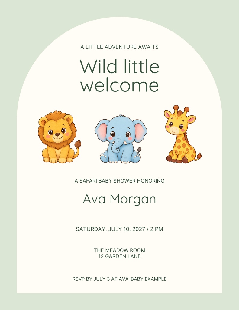 Preview for Wild Little Welcome Letter Flyer Template