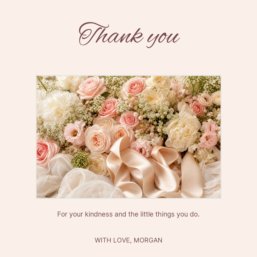 Preview for A Little Note Of Thanks Square Post Template