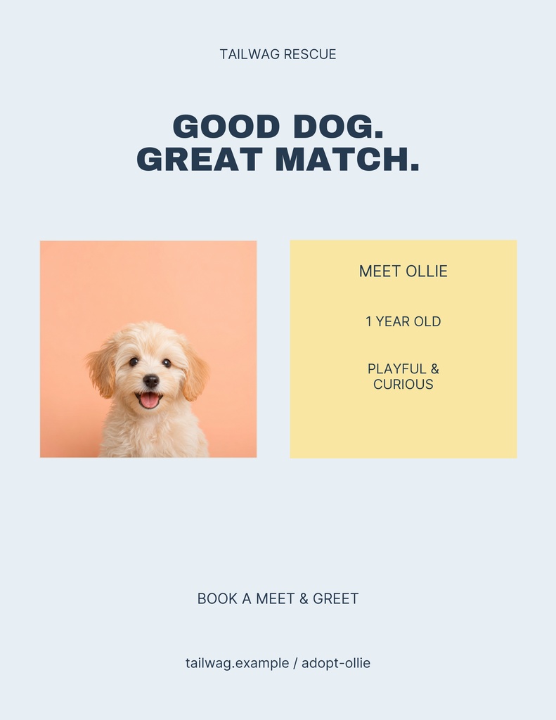 Preview for Good Dog Great Match Letter Flyer Template