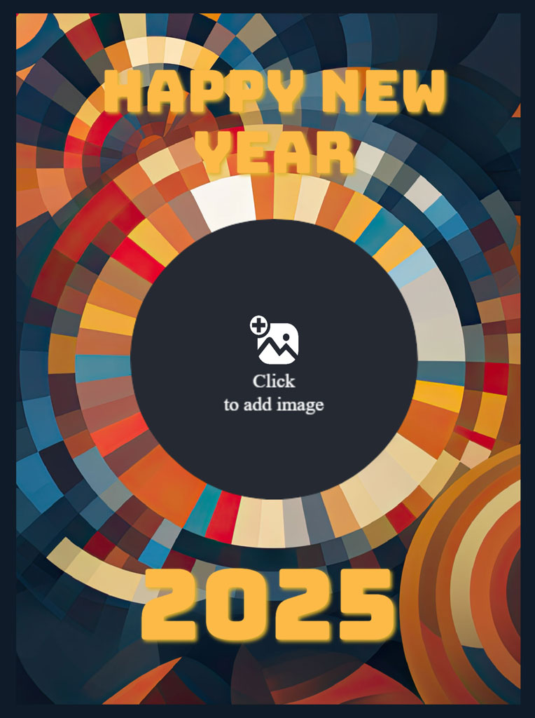 Happy New Year 2025 colorful greeting card