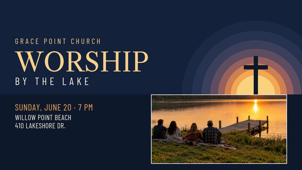 Preview for Worship By The Lake Landscape Graphic Template