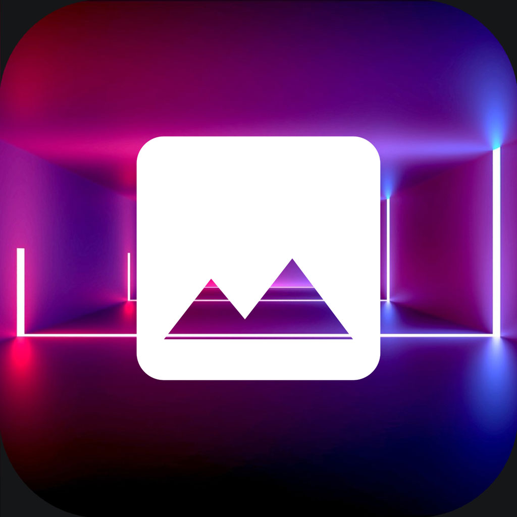 Modern app design template icon with neon lights