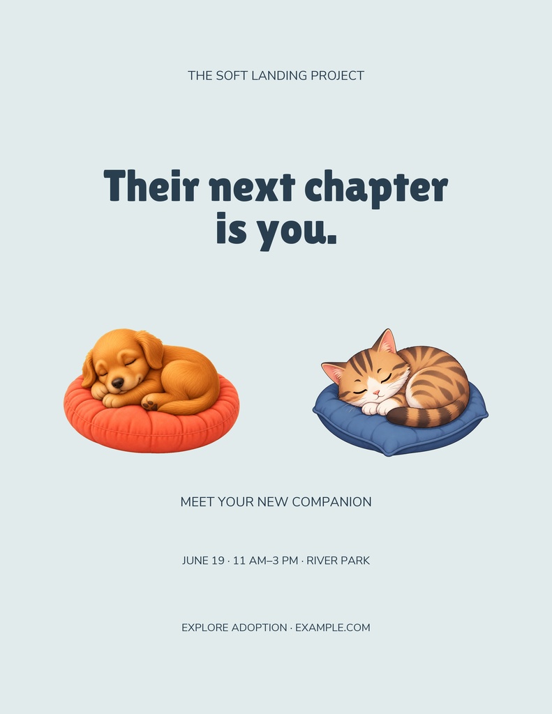 Preview for A Soft Landing Letter Flyer Template