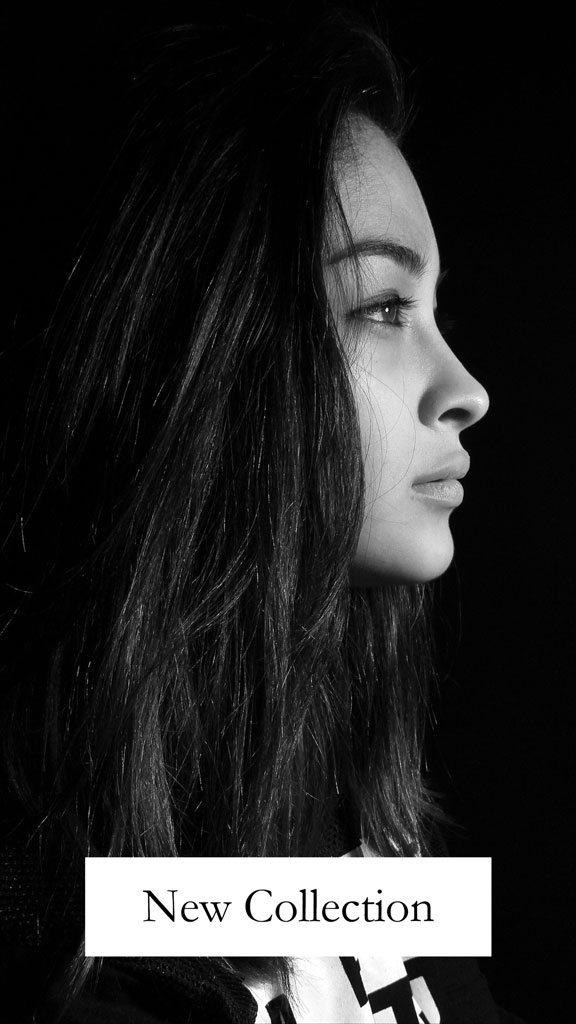 Black and white portrait of a woman with long hair