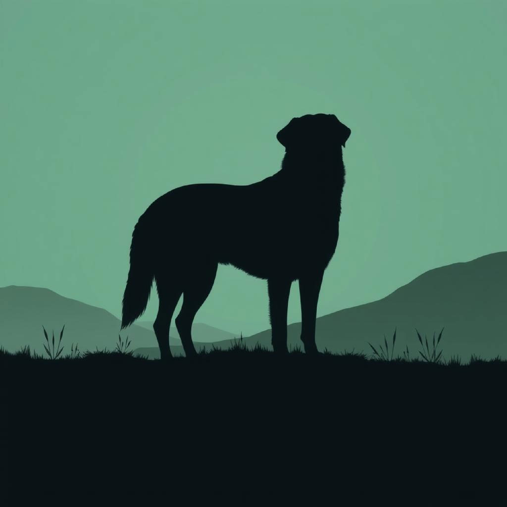 Silhouette of a person in a cloak standing on a hill with a full moon behind