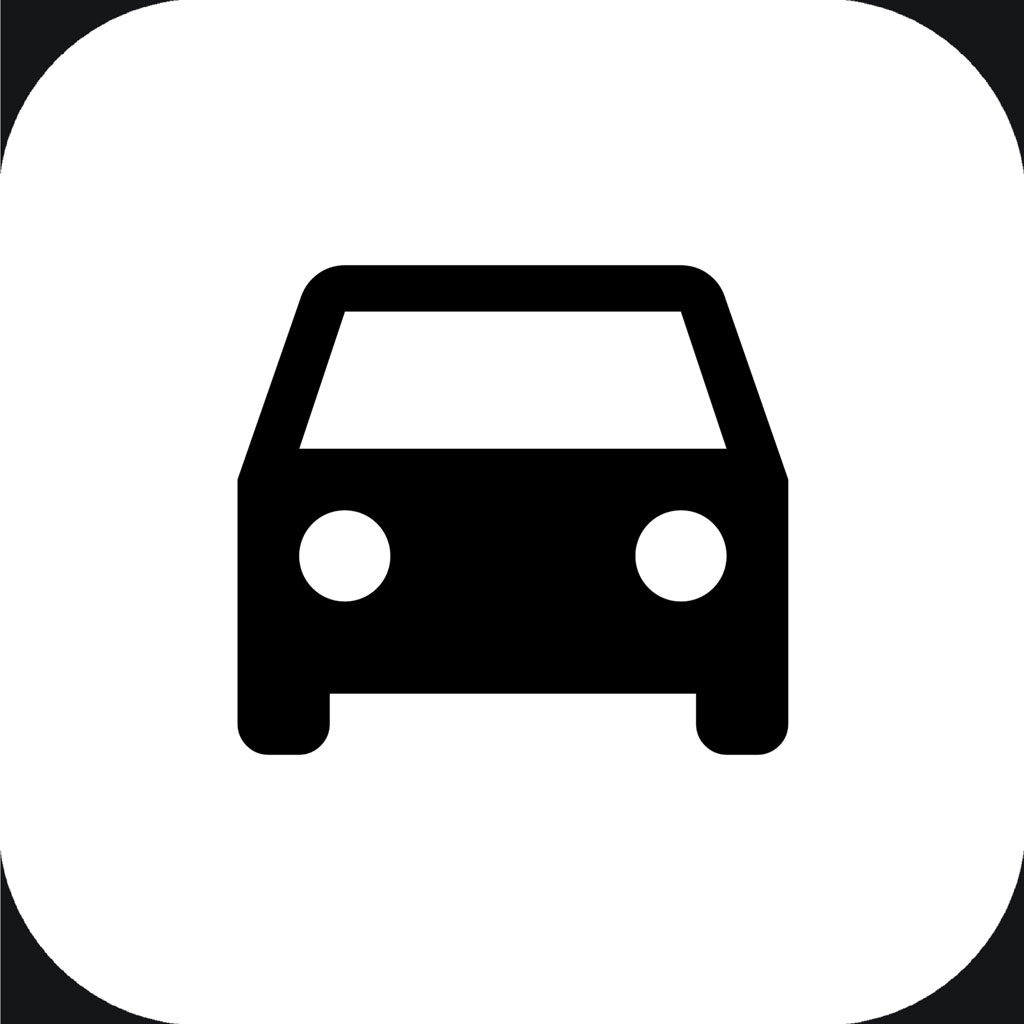 Black car icon on white background