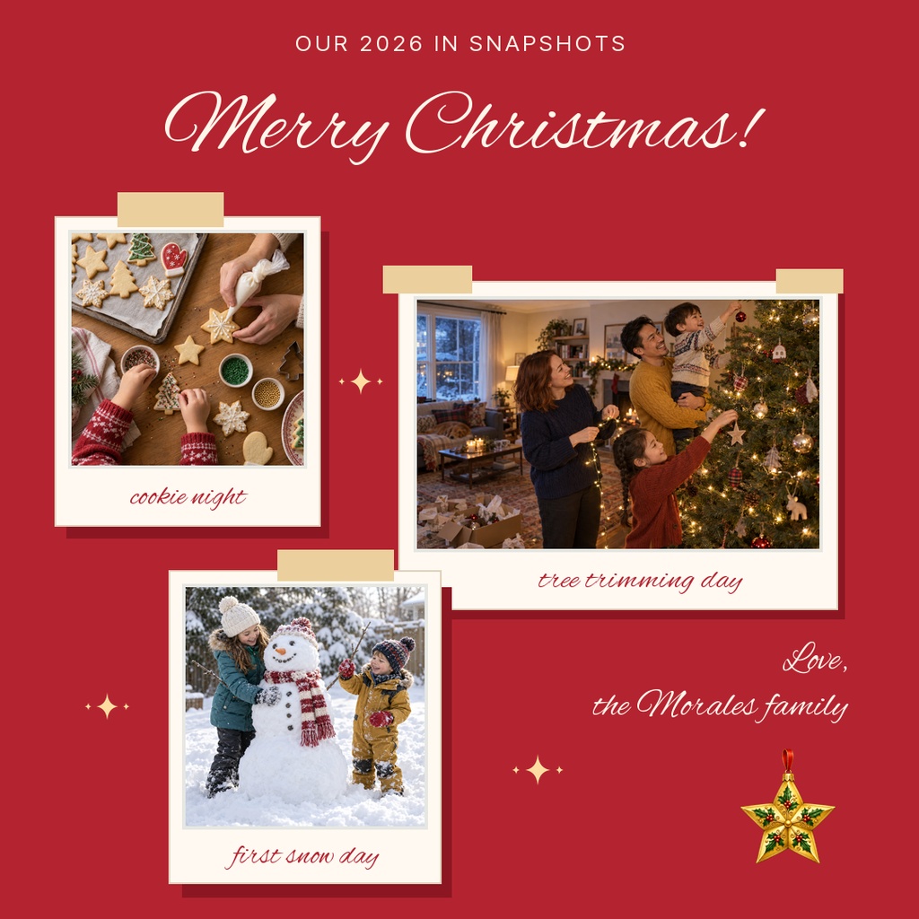 Preview for Merry Little Recap Square Post Template