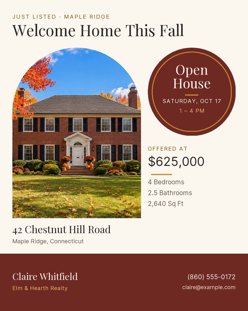 Preview for Harvest Home Open House Portrait Post Template
