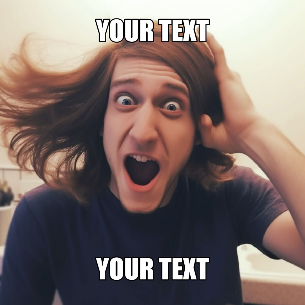 A woman with a shocked expression and her hand on her head.