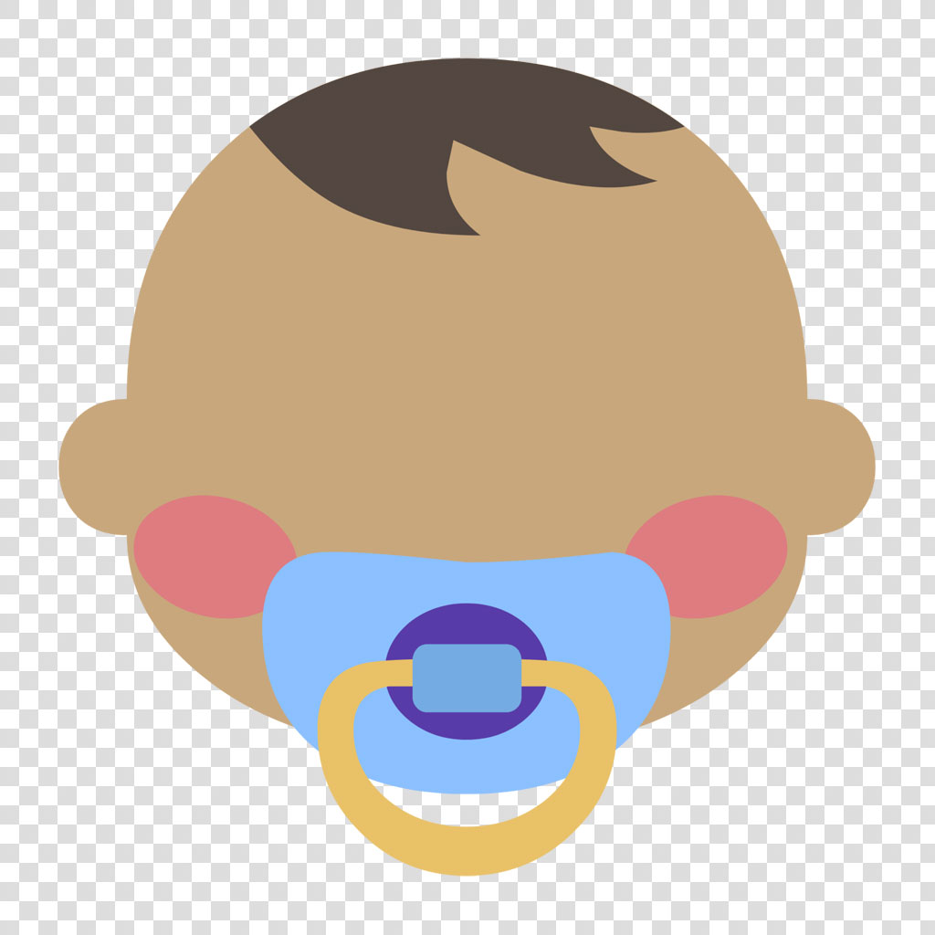 Cartoon baby with pacifier