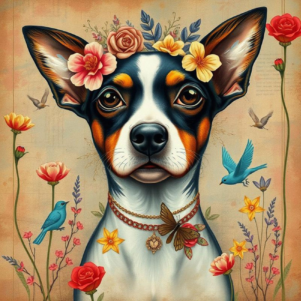 Illustration of a woman with flowers in her hair and a hummingbird nearby.