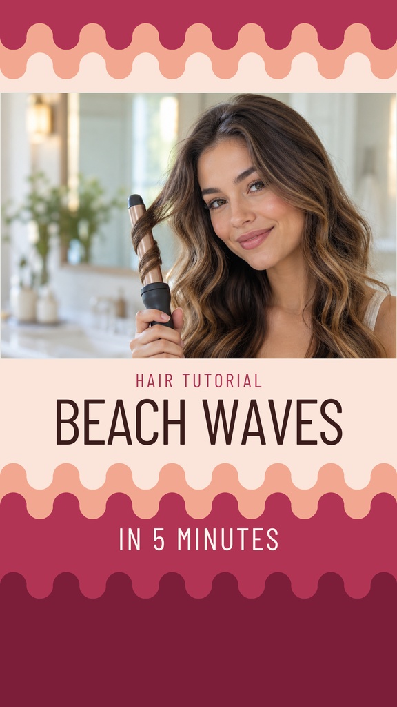Preview for Beach Waves In Five Minutes Static Reel Cover Template