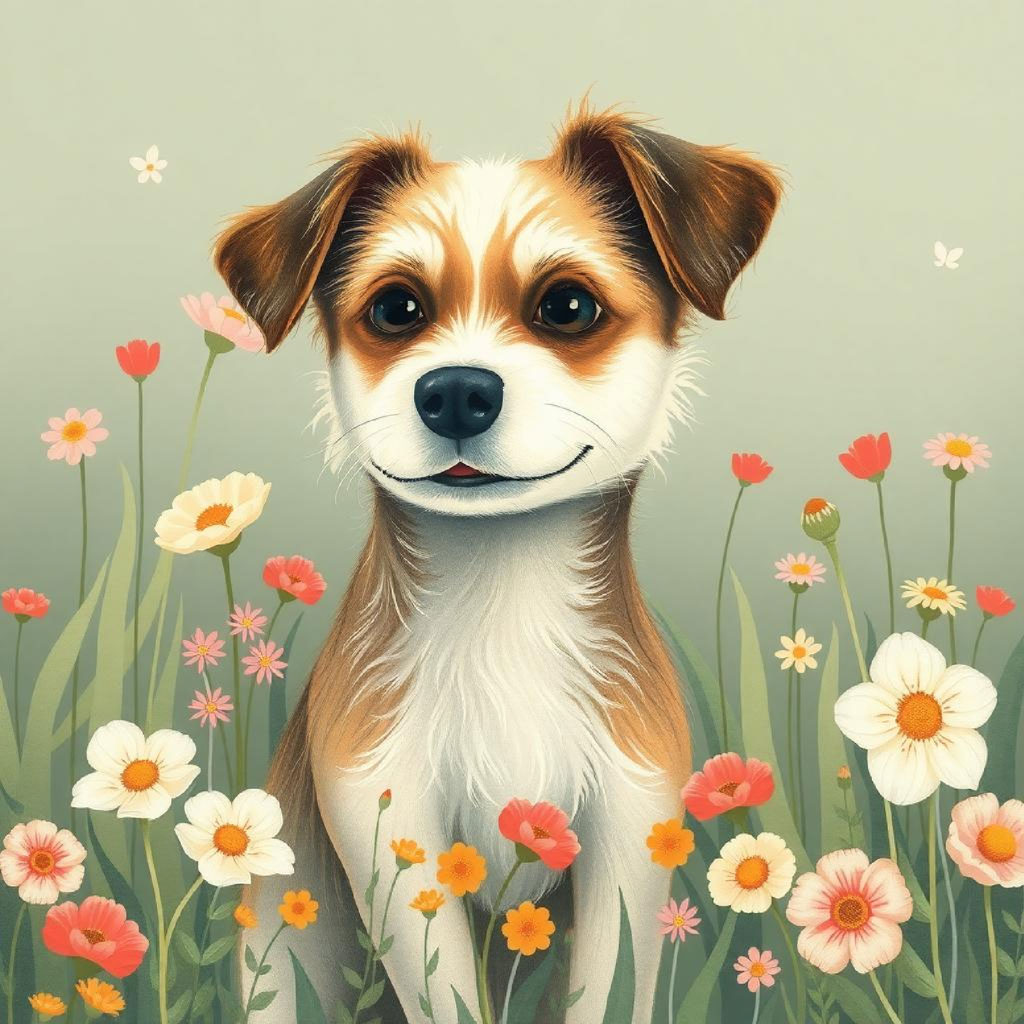 Illustration of a woman with long black hair adorned with flowers