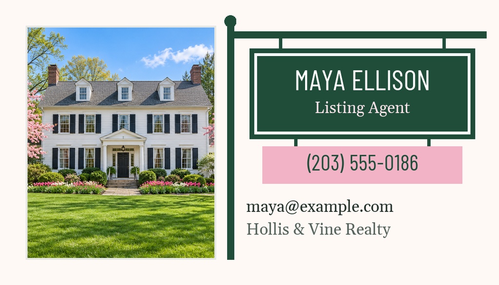 Preview for Spring Open House On Maple Street Agent Contact Card Template