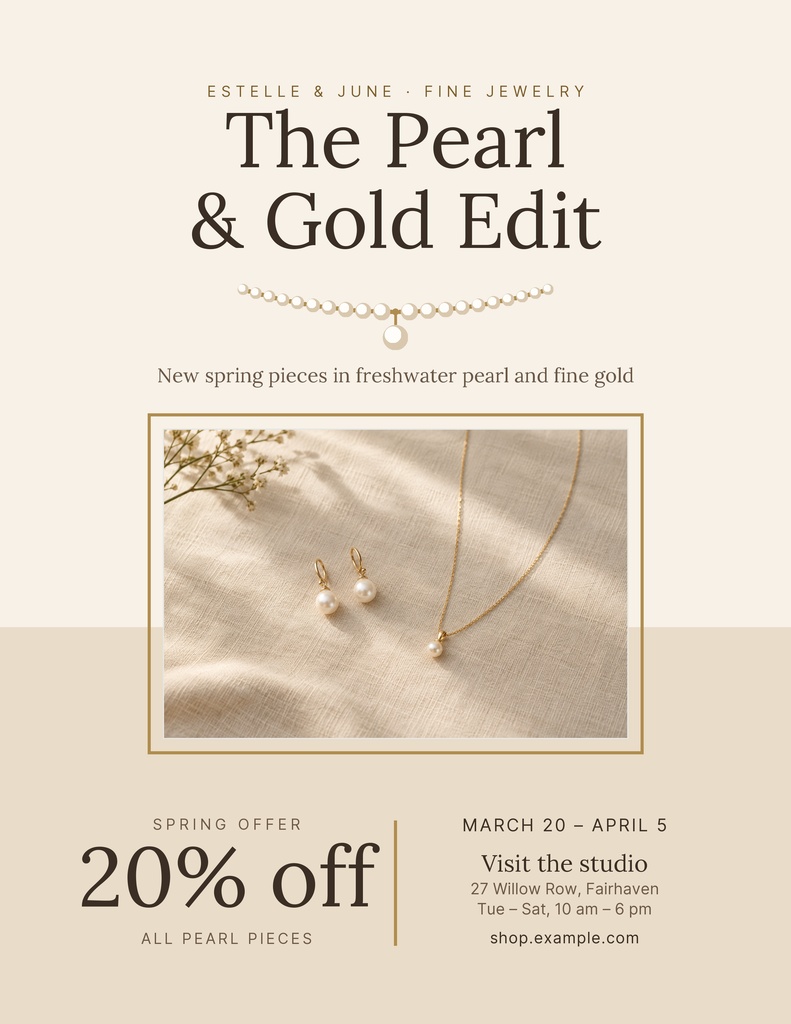 Preview for The Pearl And Gold Edit Letter Flyer Template