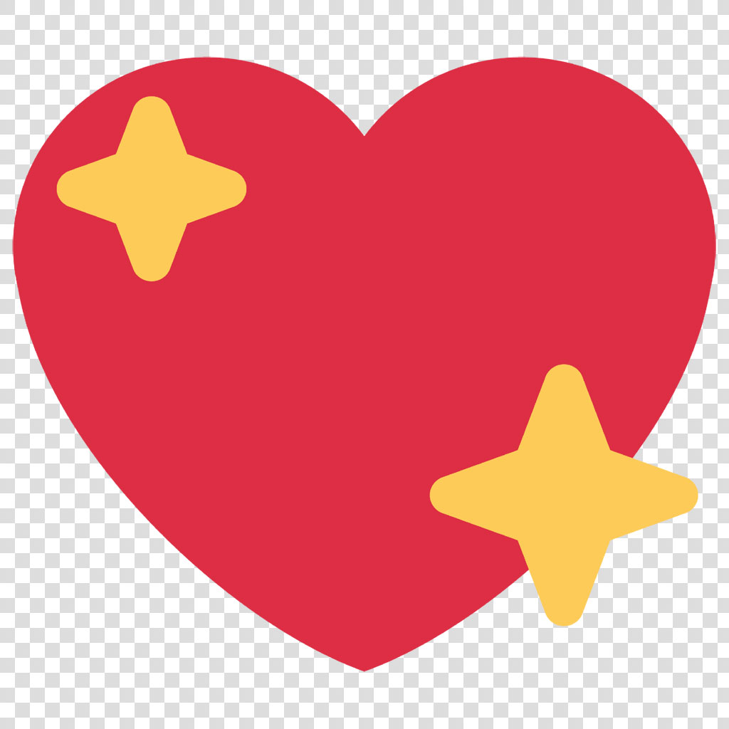Red heart with two yellow stars
