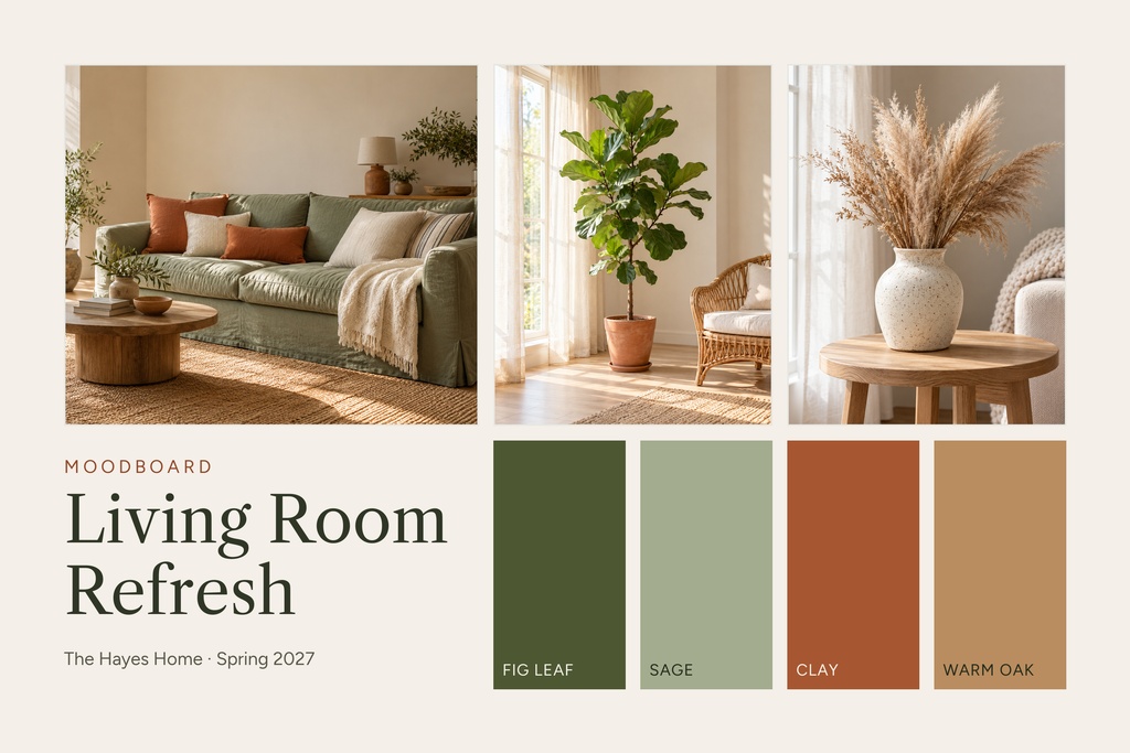 Preview for Living Room Refresh Moodboard Landscape Collage Template