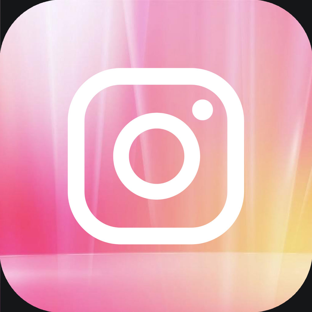 Instagram logo on a pink and yellow gradient background