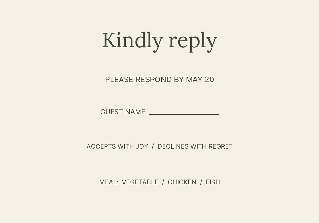 Preview for The Garden Promise Rsvp Card Template