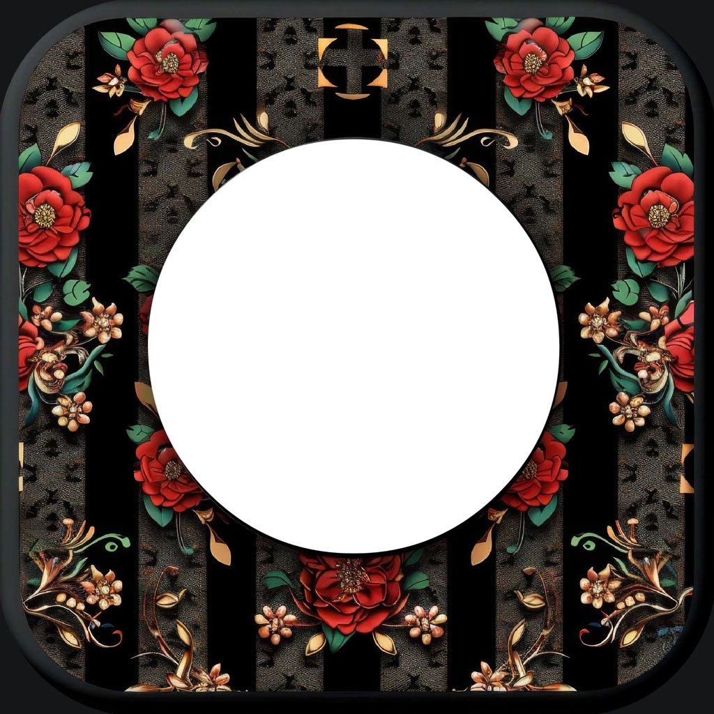 TikTok logo with a floral design