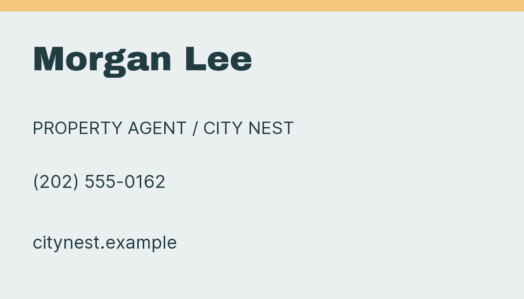 Preview for City Nest Listing Agent Contact Card Template